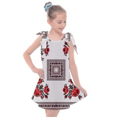 Ornament Pattern Background Design Kids  Tie Up Tunic Dress