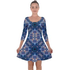 Graphic Pattern Bubble Wrap Bubbles Quarter Sleeve Skater Dress