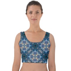 Graphic Pattern Bubble Wrap Bubbles Velvet Crop Top