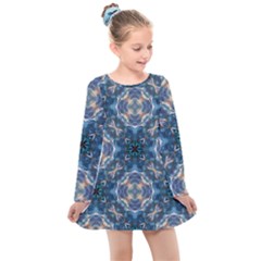 Graphic Pattern Bubble Wrap Bubbles Kids  Long Sleeve Dress