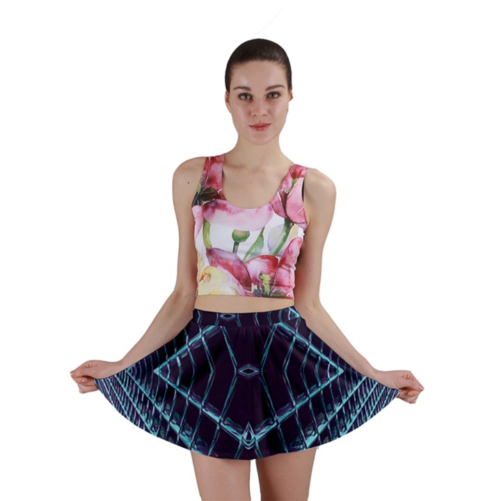 Sci Fi Texture Futuristic Design Mini Skirt