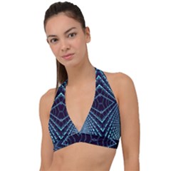 Sci Fi Texture Futuristic Design Halter Plunge Bikini Top