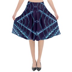 Sci Fi Texture Futuristic Design Flared Midi Skirt by Pakrebo