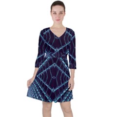 Sci Fi Texture Futuristic Design Ruffle Dress