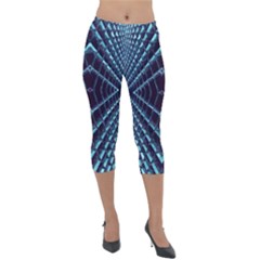 Sci Fi Texture Futuristic Design Lightweight Velour Capri Leggings 