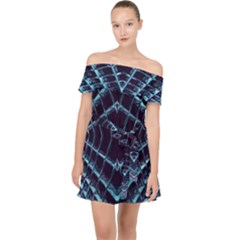 Sci Fi Texture Futuristic Design Off Shoulder Chiffon Dress