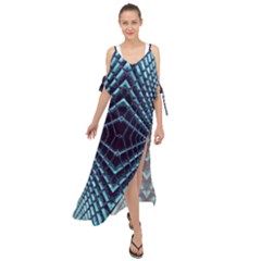 Sci Fi Texture Futuristic Design Maxi Chiffon Cover Up Dress