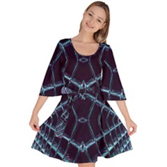 Sci Fi Texture Futuristic Design Velour Kimono Dress