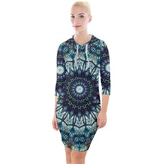 Pattern Abstract Background Art Quarter Sleeve Hood Bodycon Dress