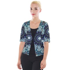 Pattern Abstract Background Art Cropped Button Cardigan