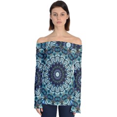 Pattern Abstract Background Art Off Shoulder Long Sleeve Top