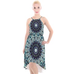 Pattern Abstract Background Art High-low Halter Chiffon Dress 