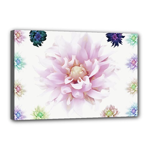 Abstract Transparent Image Flower Canvas 18  X 12  (stretched) by Pakrebo