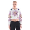 Abstract Transparent Image Flower Cropped Sweatshirt View1