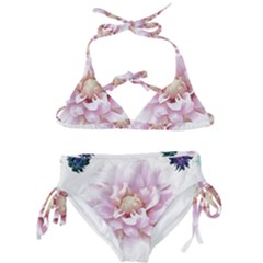 Abstract Transparent Image Flower Kids  Classic Bikini Set