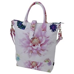 Abstract Transparent Image Flower Buckle Top Tote Bag