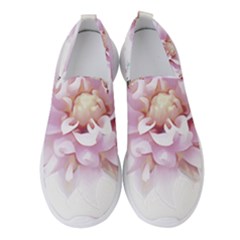 Abstract Transparent Image Flower Women s Slip On Sneakers