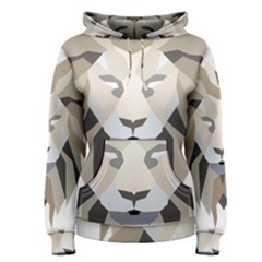 Polygonal Low Poly Lion Feline Women s Pullover Hoodie by Pakrebo