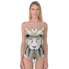 Polygonal Low Poly Lion Feline Camisole Leotard  by Pakrebo