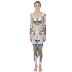 Polygonal Low Poly Lion Feline Long Sleeve Catsuit by Pakrebo