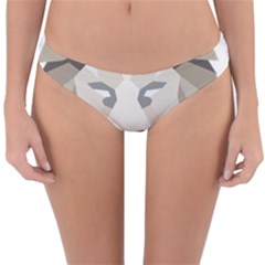 Polygonal Low Poly Lion Feline Reversible Hipster Bikini Bottoms by Pakrebo