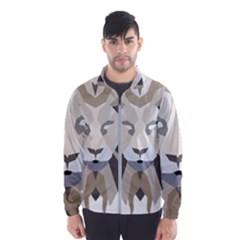 Polygonal Low Poly Lion Feline Windbreaker (men) by Pakrebo