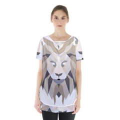 Polygonal Low Poly Lion Feline Skirt Hem Sports Top by Pakrebo