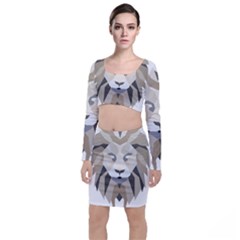 Polygonal Low Poly Lion Feline Top And Skirt Sets