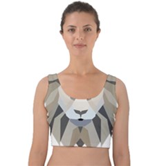 Polygonal Low Poly Lion Feline Velvet Crop Top