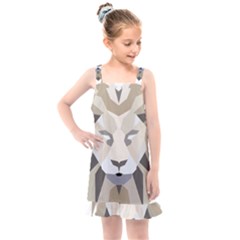 Polygonal Low Poly Lion Feline Kids  Overall Dress