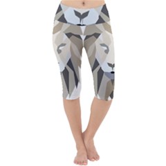 Polygonal Low Poly Lion Feline Lightweight Velour Cropped Yoga Leggings by Pakrebo