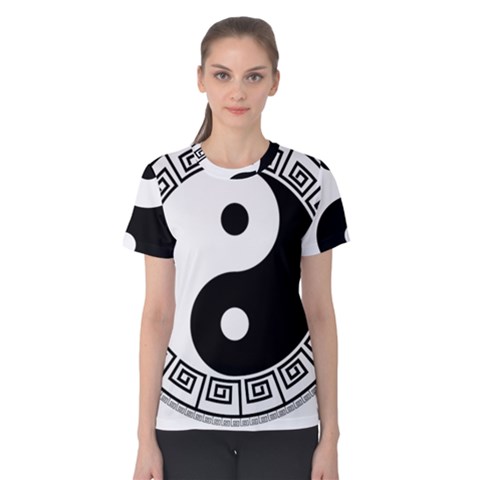 Yin Yang Eastern Asian Philosophy Women s Cotton Tee by Pakrebo