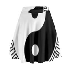 Yin Yang Eastern Asian Philosophy High Waist Skirt by Pakrebo