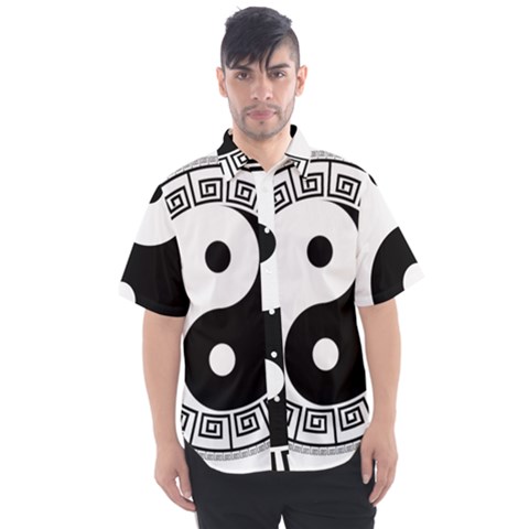 Yin Yang Eastern Asian Philosophy Men s Short Sleeve Shirt by Pakrebo