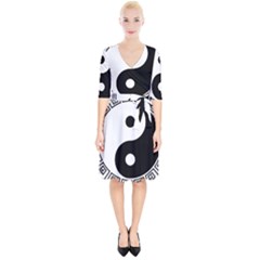 Yin Yang Eastern Asian Philosophy Wrap Up Cocktail Dress by Pakrebo