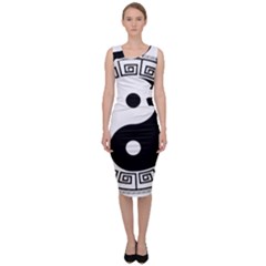 Yin Yang Eastern Asian Philosophy Sleeveless Pencil Dress