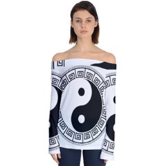 Yin Yang Eastern Asian Philosophy Off Shoulder Long Sleeve Top