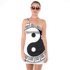 Yin Yang Eastern Asian Philosophy One Soulder Bodycon Dress by Pakrebo