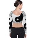 Yin Yang Eastern Asian Philosophy Velvet Long Sleeve Crop Top View2