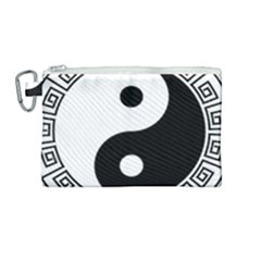 Yin Yang Eastern Asian Philosophy Canvas Cosmetic Bag (medium)