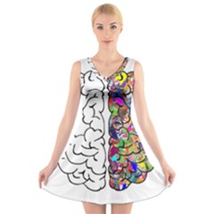 Brain Mind A I Ai Anatomy V-neck Sleeveless Dress by Pakrebo