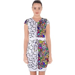 Brain Mind A I Ai Anatomy Capsleeve Drawstring Dress 