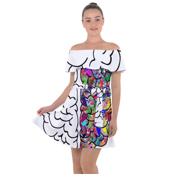 Brain Mind A I Ai Anatomy Off Shoulder Velour Dress