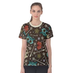 Vintage Emoji Owl (brown Pattern) Women s Cotton Tee