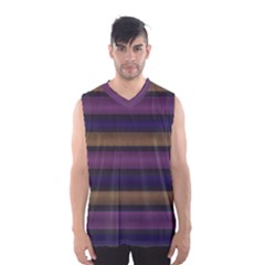 Stripes Pink Yellow Purple Grey Men s Basketball Tank Top by BrightVibesDesign