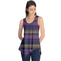 Stripes Pink Yellow Purple Grey Sleeveless Tunic by BrightVibesDesign