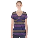 Stripes Pink Yellow Purple Grey Short Sleeve Front Detail Top View1