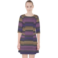 Stripes Pink Yellow Purple Grey Pocket Dress by BrightVibesDesign