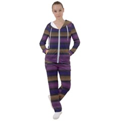 Stripes Pink Yellow Purple Grey Women s Tracksuit