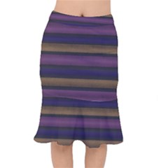 Stripes Pink Yellow Purple Grey Mermaid Skirt by BrightVibesDesign